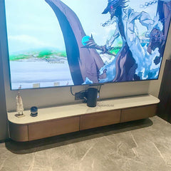 Solid Wood Suspended TV Stand Creative Wall-mounted Storage TV Cabinet Living Room Furniture Home Designer Center Table h