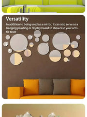 Acrylic Mirror Wall Sticker Round Decorative Mirror
