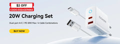 Essager Portable Power Bank 20000mAh with Two Built-in Cables External Battery PD 22.5W Fast Charging For iPhone 17 16 15 Xiaomi