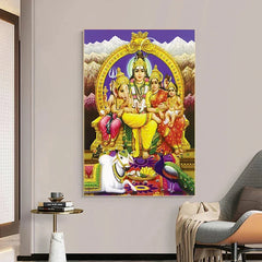 Religion Elephant God India Hinduism Ganesha Painting Canvas Durga Golden Zari Art Poster Prints Living Room Home Decor Pictures