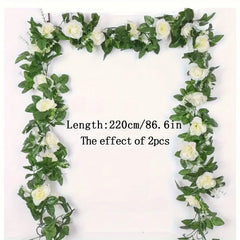 1Pcs 2.2M Artificial White Flower Fake Hanging Fake Vine Plants Leaves Artificials Garland Flowers Wedding Decoration