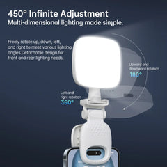 Portable LED Selfie Fill Light Photography Adjustable Brightness Mobile Led Light Clip For Phone Laptop Tablet Meeting Make Up