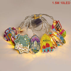 Ramadan Eid Mubarak LED Moon Star String Lights 2026