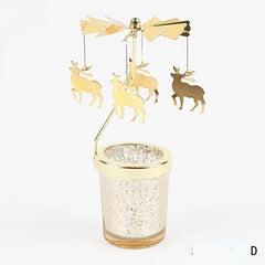 Romantic Valentine's Day Gift Rotating Angel/Rose/Xmas Snowflake Candlestick Candle Tea Lamp Holder for Home Party Decoration