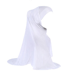 Women 2 Piece Solid Color Amira Jersey Muslim Hijab Soft Stretch Head Scarf with Tube Inner Underscarf Cap Hood Prayer Turbante