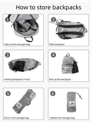 18L Portable Foldable Backpack Folding Mountaineering Bag Ultralight Outdoor Climbing Cycling Travel Knapsack Hiking Daypack