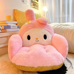 Home Decor Kawaii Cinnamoroll Big Size Cute Plush Half Surrounded Black Kuromi Cushion Backrest Dormitory Office Non-Slip Chair Cushion