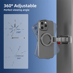 Magnetic Phone Mount for MagSafe Maglock Tripod Adapter Magnet Golf Gym Workout Stand Metal Carabiner Dual Holder for iPhone 17