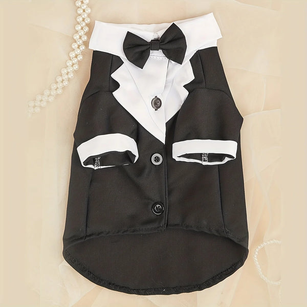 Pet Shirt Small Dog Clothes Wedding Formal Suit With Bow Tie Costume Pet Shop
 Pet Clothing