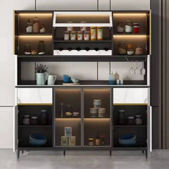 Nordic Glass Kitchen Cabinet Classic Display Decoration Luxury Kitchen Cabinet Storage Modern Szafka Kuchenna Furniture Home Kitchen & Dining Furniture