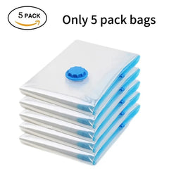 3/5PCS Vacuum Storage Bags For Clothes,Bedding,Space Saving Bags Storage Vacuum Seal Packet,Folding Compressed Organizer Bag