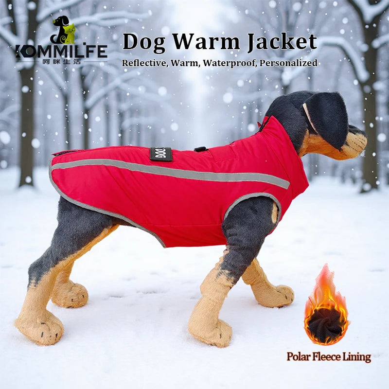 Warm Fleece Dog clothes Personalized Waterproof Winter Clothes for Small Medium Large Dogs Pet Clothing Jackets Dog Accessories