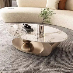 Modern Slate Desktop Metal Coffee Tables Minimalist Designer Home Living Room Furniture Italian Oval Table Living Room Furniture
