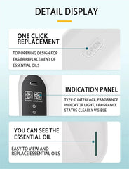 Coverage 200m³ Scent Machine Hotel Aroma Diffuser Wall Mounted Essential Oil Diffuser For Home Fragrance Bluetooth APP Control Home Decor