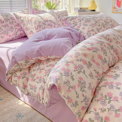 2025 Washed Cotton Double Yarn Single Quilt Cover Simple Wind Ins Wind Small Floral Korean Version Duvet Skin Friendly Bedding