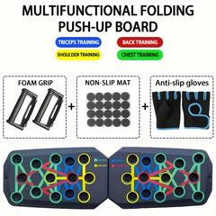 Portable Multifunctional Push-up Board - Fitness and Muscle Training Device Home Workout Set Foldable Push Up Bar Resistance