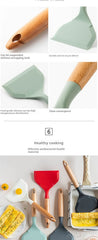 Silicone Spatula Cooking Utensils Beef Meat Egg Kitchen Scraper Wide Pizza Shovel Frying Non Stick Spatula Kitchenware Tools
