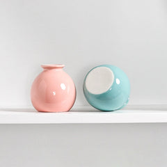 Ins Ceramics Flower Vase Nordic Hydroponics Vases Creative Room Decor Mini Flower Bottle Pots Desktop Ornament Craft