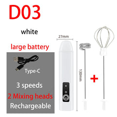 Electric Milk Frother & Egg Beater – USB-C 3-Speed Handheld Whisk