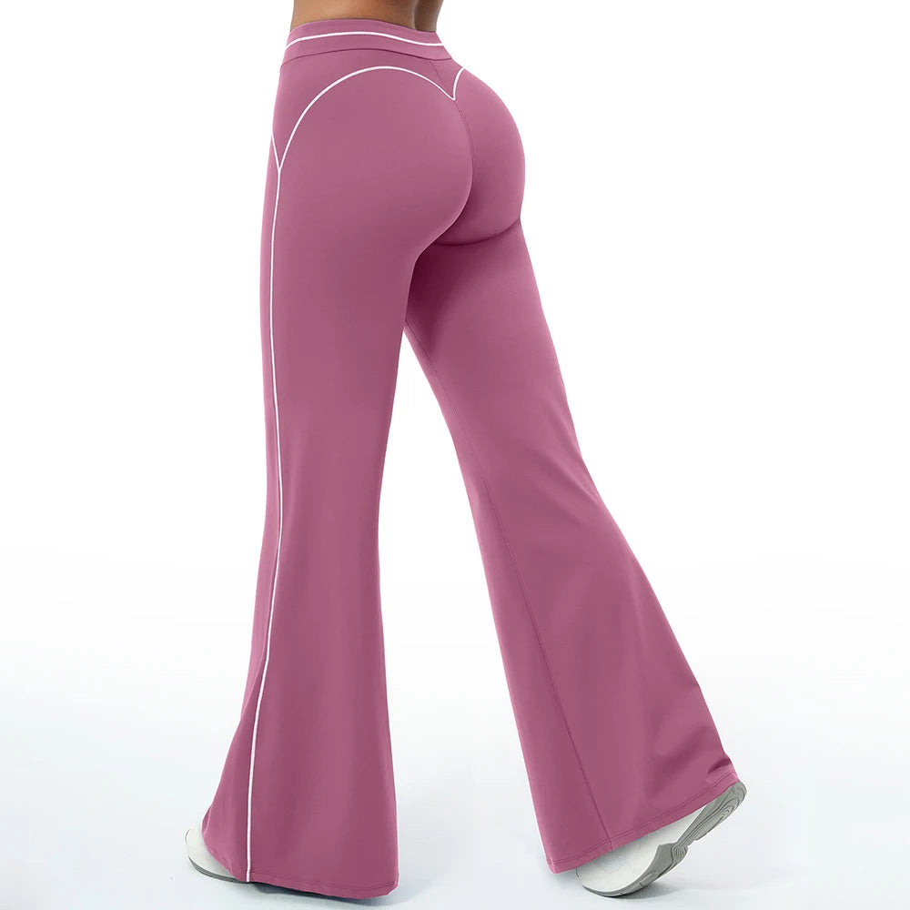 High Waist Yoga Flared Pants Hip Lifting Fitness Trousers Exercise Elastic Bell Bottom Pants Female Casual Outdoor Yoga Pants