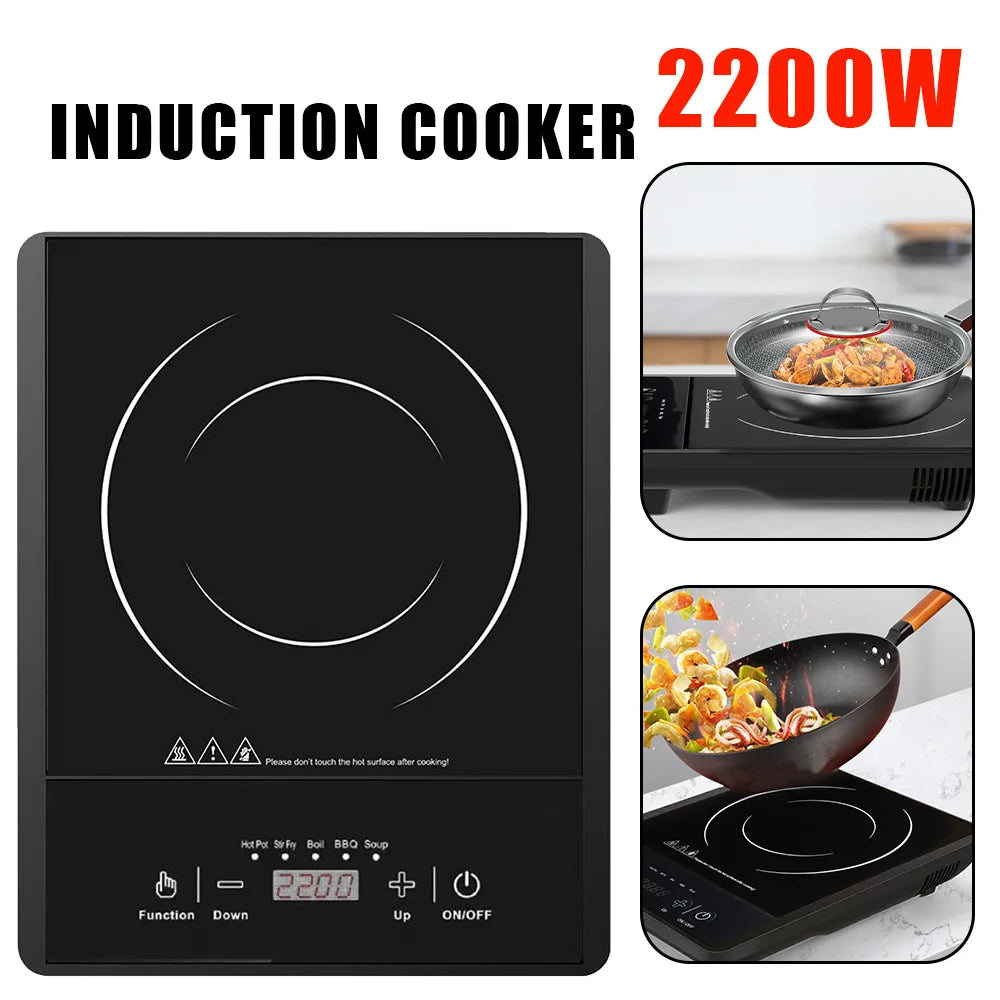 2200W Portable Induction Cooktop with 5 Preset Programs