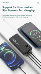 80000mAh Power Bank 120W Super Fast Charging 100% Sufficient Capacity Portable Battery Charger Digital Display For iPhone Xiaomi