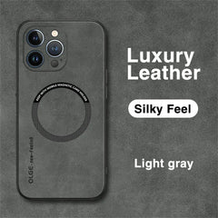 For Magsafe Leather Shockproof Phone Cases For iPhone 17 16 15 14 13 12 11 Pro Max 16e Plus Air Magnetic Wireless Charging Cover