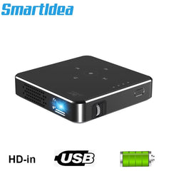 Smartldea New Mini DLP HD Projector Support 1080p Built-in Battery Capacity Wired Phone Mirroring Projector Home Theater Beamer