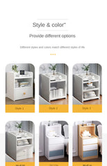 Modern Wooden Mini Nightstand with Drawer Storage
