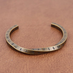 Trendy Charm Viking Nordic Runes C-Shaped Bracelet for Men Women Stainless Steel Classic Mobius Opening Bracelet Amulet Jewelry