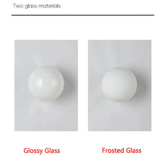 New Concealed Base Glass Wall Lamps French Bauhaus Milky White Round Ball Wall Light for Bedside Living Room Bathroom Mirror Dec