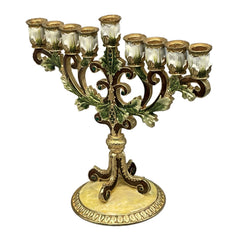 Artistic Metal Candle Holder for Hanukkah Menorah Candlestick Candelabrum Candle Stand for Christmas Party Wedding Home Decor