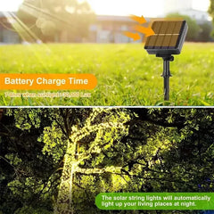 Solar Fairy Light String Outdoor Waterproof LED String Light Garden Tree Decoration Wireless Light String Warm Light  Atmosphere