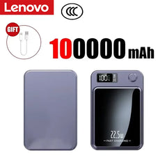Lenovo 2026 200000mAh Magnetic Wireless Power Bank Portable Fast Charger For Magsafe Auxiliary Battery For iphone Huawei Samsung