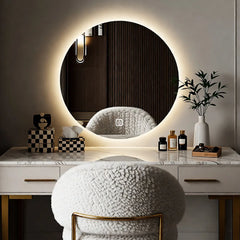 60*60cm Smart Bathroom Mirror LED Lights Wall Mounted Mirror 3 Colors Memory Stepless Dimmable Waterpoof Touch Switch Hardwired