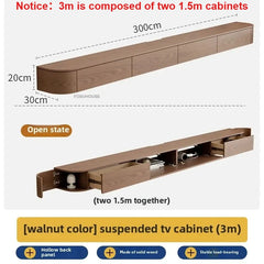 Solid Wood Suspended TV Stand Creative Wall-mounted Storage TV Cabinet Living Room Furniture Home Designer Center Table h