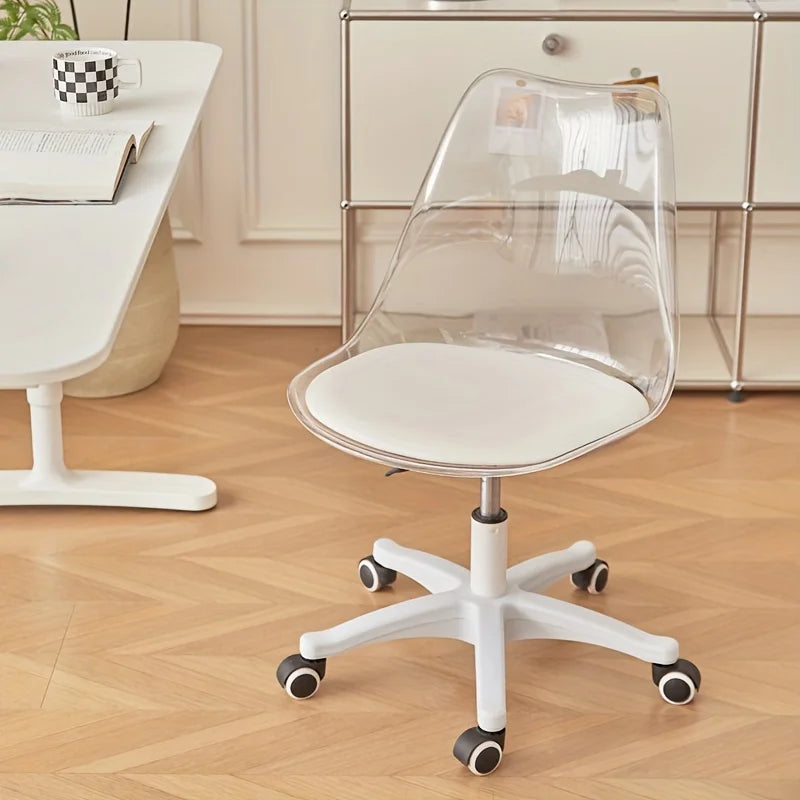 Transparent office chair, swivel chair, makeup room, rotating and lifting high stool chairs for bedroom  single chair Office Furniture