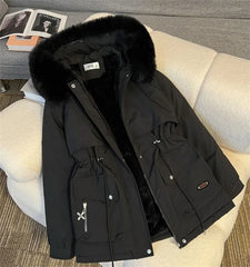 Korean Style Women’s Hooded Winter Parka – Thick Warm Coat