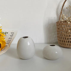 Ins Ceramics Flower Vase Nordic Hydroponics Vases Creative Room Decor Mini Flower Bottle Pots Desktop Ornament Craft