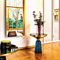 German Design Living Room Bedside Table, Sofa Side Table, Coffee Table, Indoor Round Glass, Nordic Light Luxury Coffee Table Bedroom Furniture
