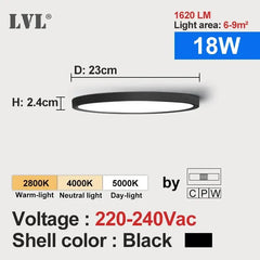 Home Decor LED Ceiling Light Wood Grain & White 3 in 1 Lighting Colors Home Lighting Kitchen Bedroom Bathroom Round Flush Ceiling Lamp
