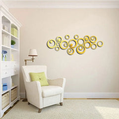 6/24PCS Acrylic Circle Mirror Wall Stickers Removable Round Dots Mirror Wall Decals DIY Home Decor Mirror Art