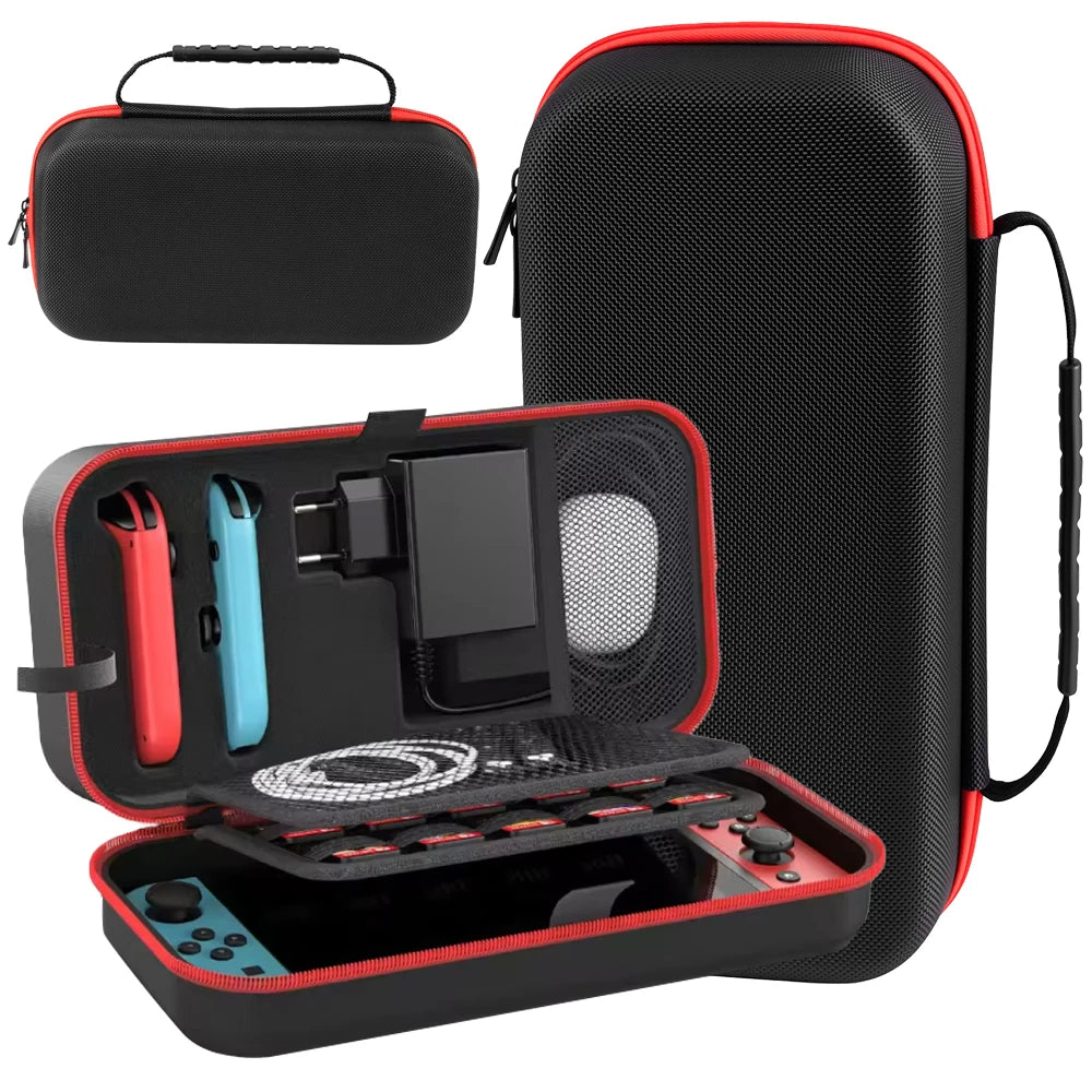 Large Storage Bag for Switch & OLED Portable Carrying Protective Case with 20 Game Slots Travel Bag for Joypad NS Accessories