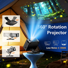 XIWBSY 45000Lumens Google TV Projector Portable Projector 4K Android 14.0 Daylight Projector 8K Video Home Theater  Projector