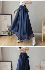 Women’s High-Waist Chiffon Wide-Leg Pants – Spring/Summer Plus Size