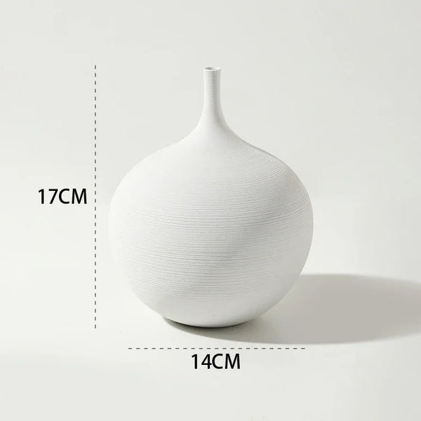 Minimalist Handmade Art Zen Vase Ceramic Decoration Living Room Model Home Decoration Black and White Art Vase Hand Drawing Home Decor