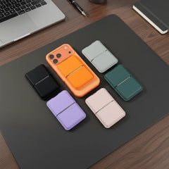 Ultra Thin Premium Magnetic PU Leather Phone Adsorption Stand Card Slot Holder Universal  Device Pouch Card Holder Accessories