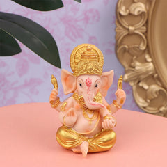 Bar Counter Cashier Desktop DIY Decoration Gold Lord Ganesha Buddha Statue Elephant God Sculptures Ganesh Figurines