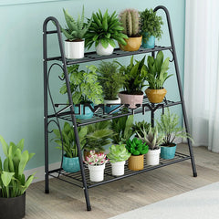3-Tier Iron Plant Stand – Indoor Balcony Flower Pot Rack Home Decor