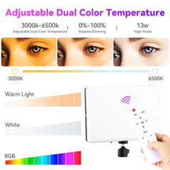 10inch RGB LED Photo Studio Light Remote Control For Game Live Video Lighting Camera PortaVideo Recording Photography Panel Lamp